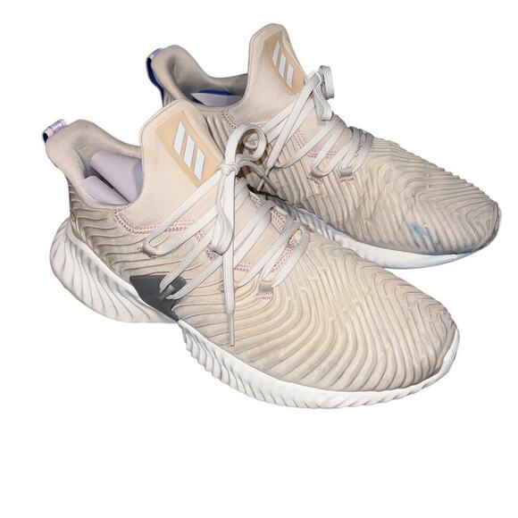 Adidas Alphabounce Instinct men size 10.5 Beige White lace up athletic sneaker - Picture 4 of 13
